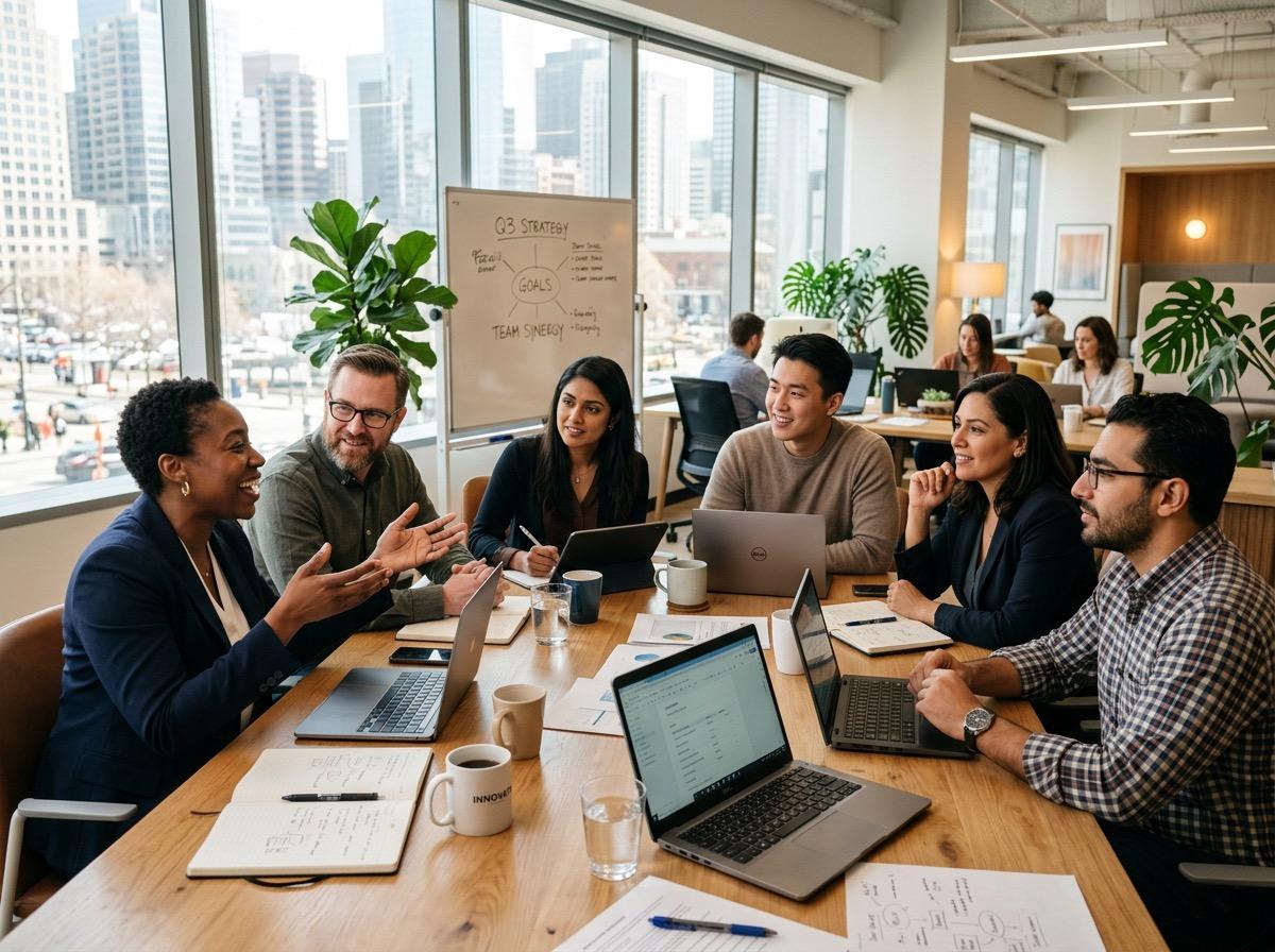 Black professionals collaborating in a strategy session