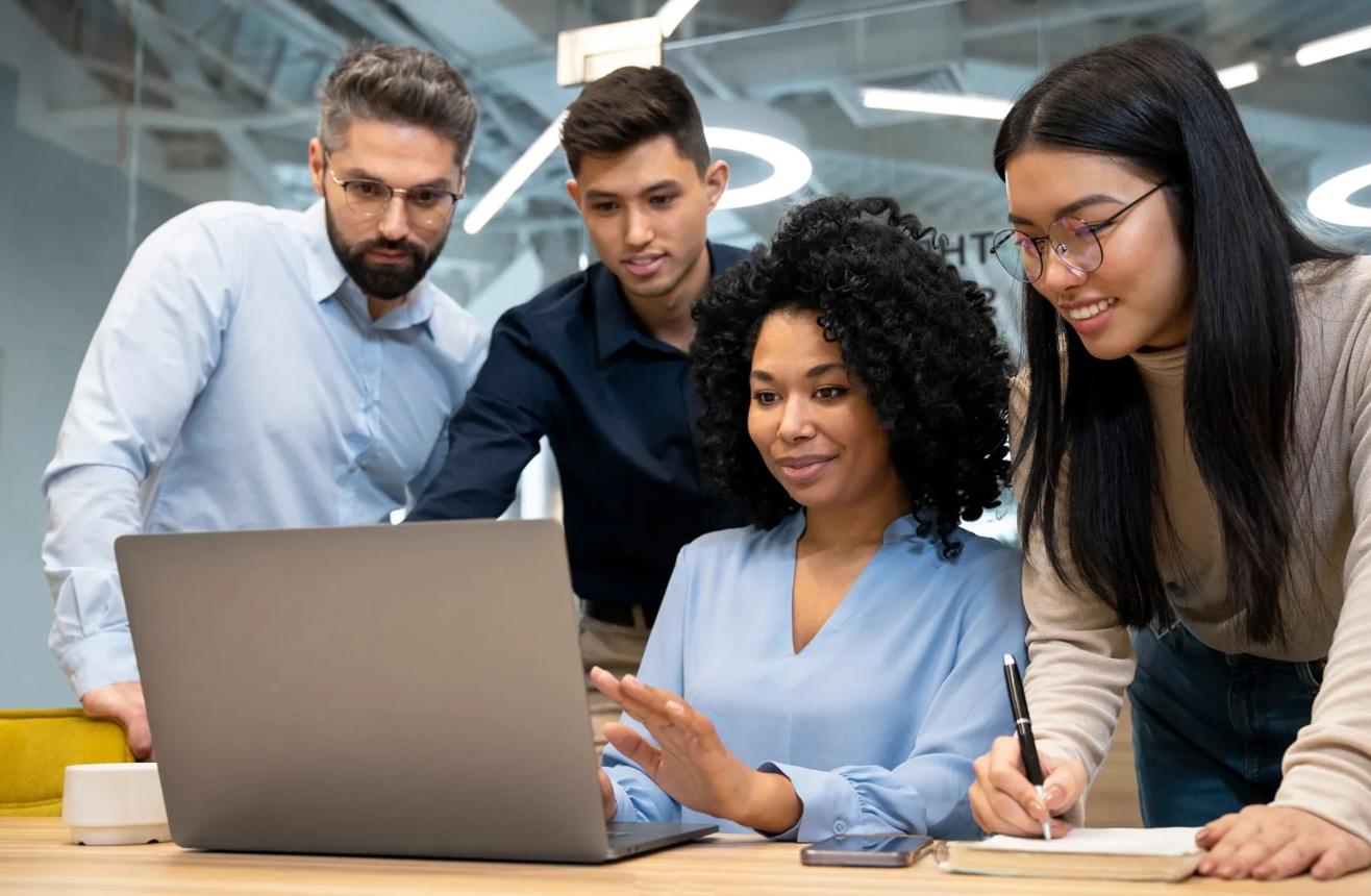 Black professionals collaborating together